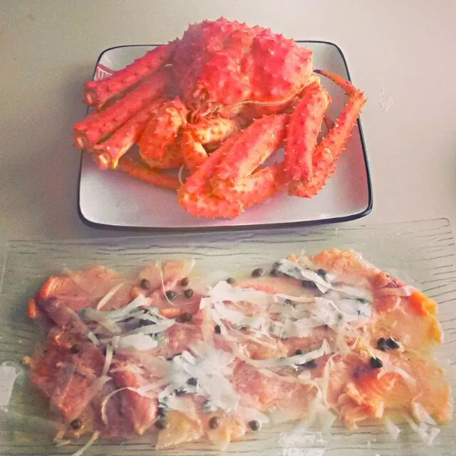 Carpaccio de Salmon y Centolla (kingcrab)|Sabores del Fuegoさん