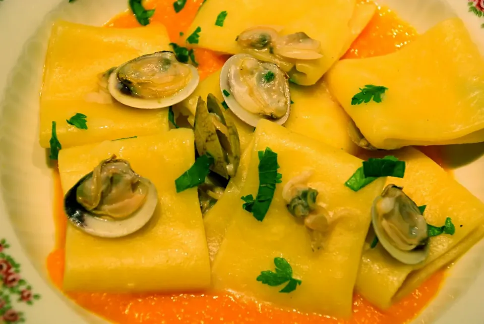 Snapdishの料理写真:Paccheri con crema di zucca e vongole.|Angelo Painoさん