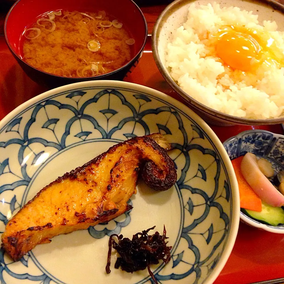 焼き魚定食(目鯛の味噌漬け)＋玉子@和もと(銀座)|塩豚骨さん