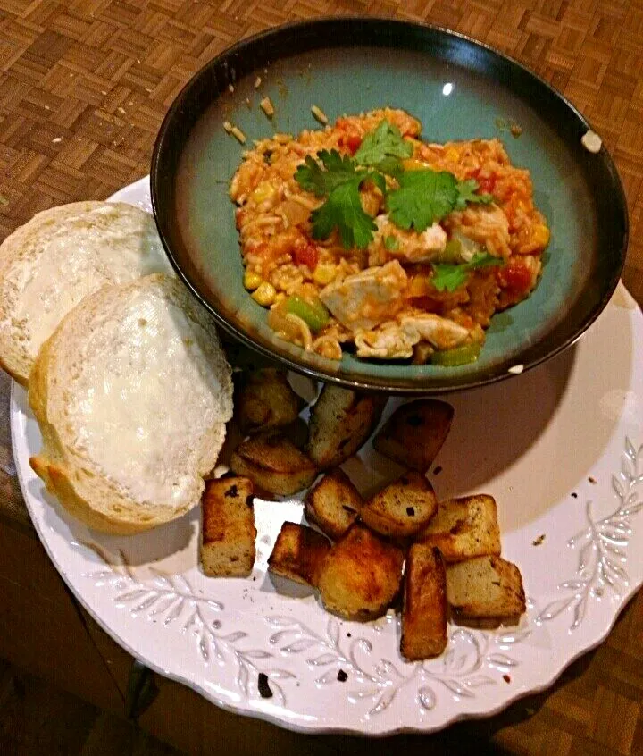 Spanish Rice with skillet fried potatoes|henry hayesさん