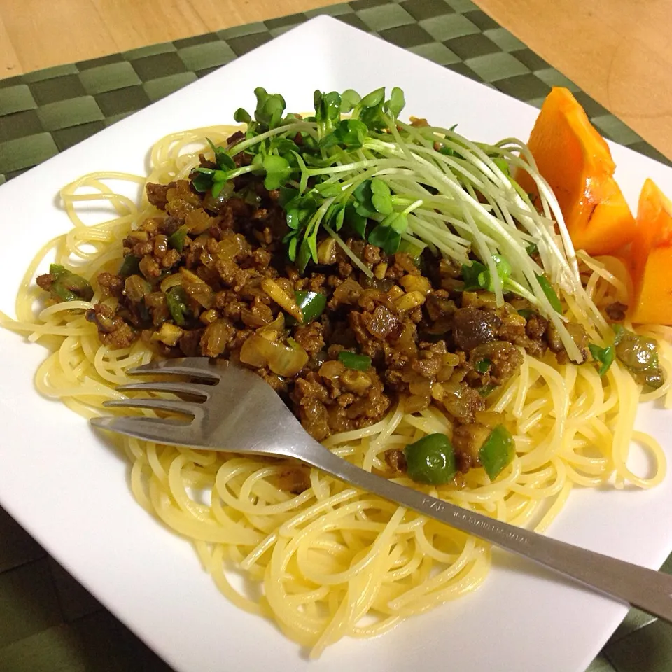 キーマカレーのスパゲッティ|shozuuさん