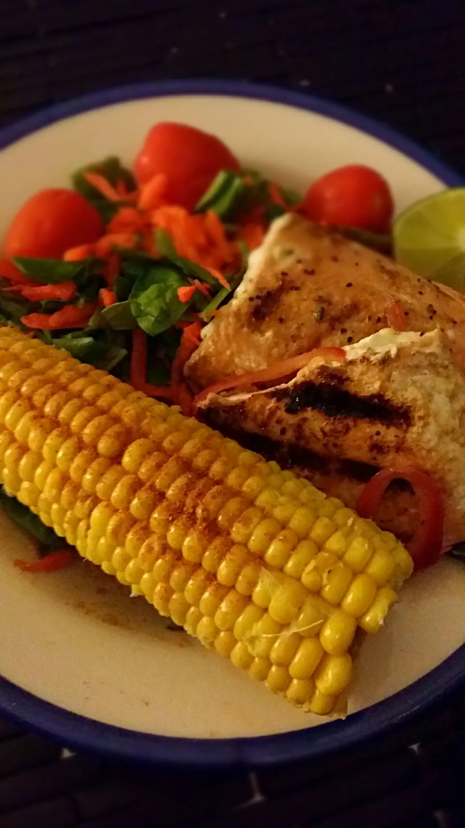 lemmon salmon w/spinach salad|Rosaさん