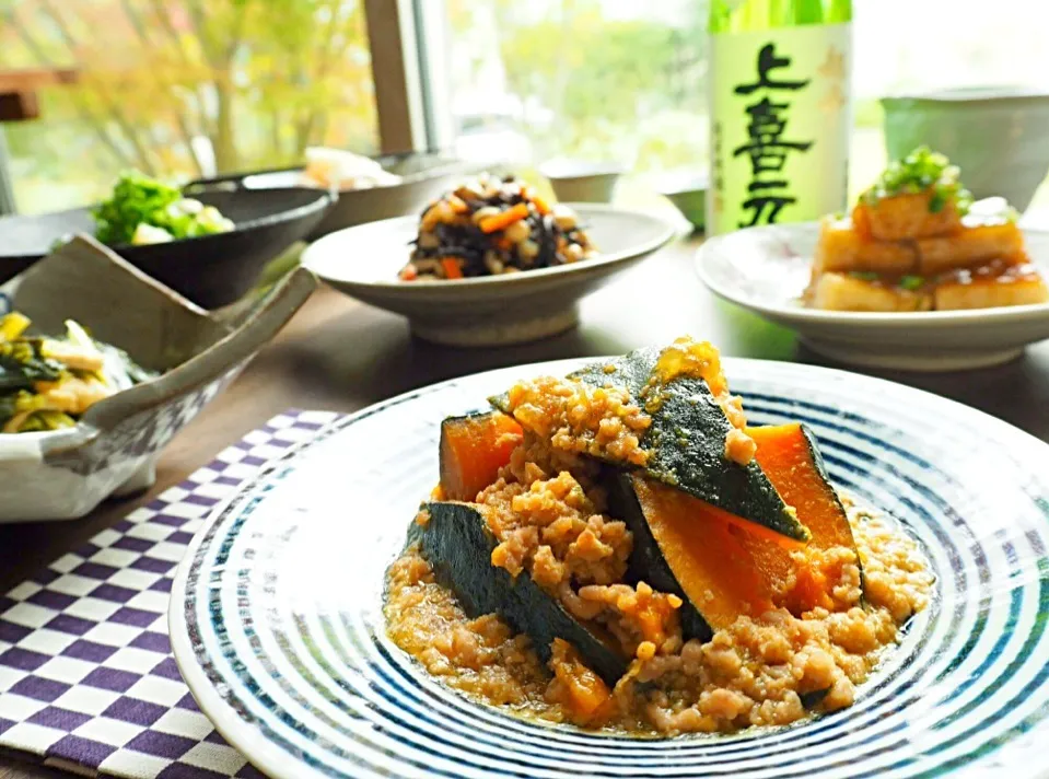 かぼちゃの味噌そぼろ♪|くにぽんさん