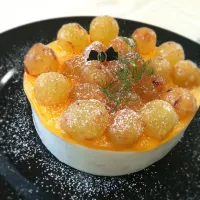 10月のお料理教室♪                        カルピスムースのケーキ               季節のぶどう