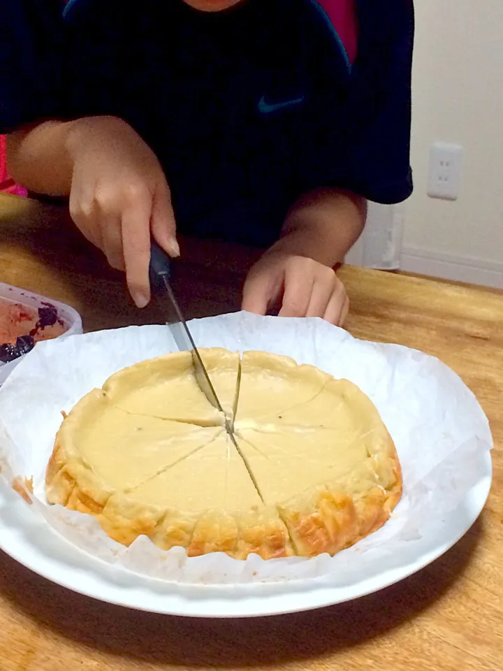 長女作誕生日ケーキ ブルーベリーチーズケーキ|mayさん