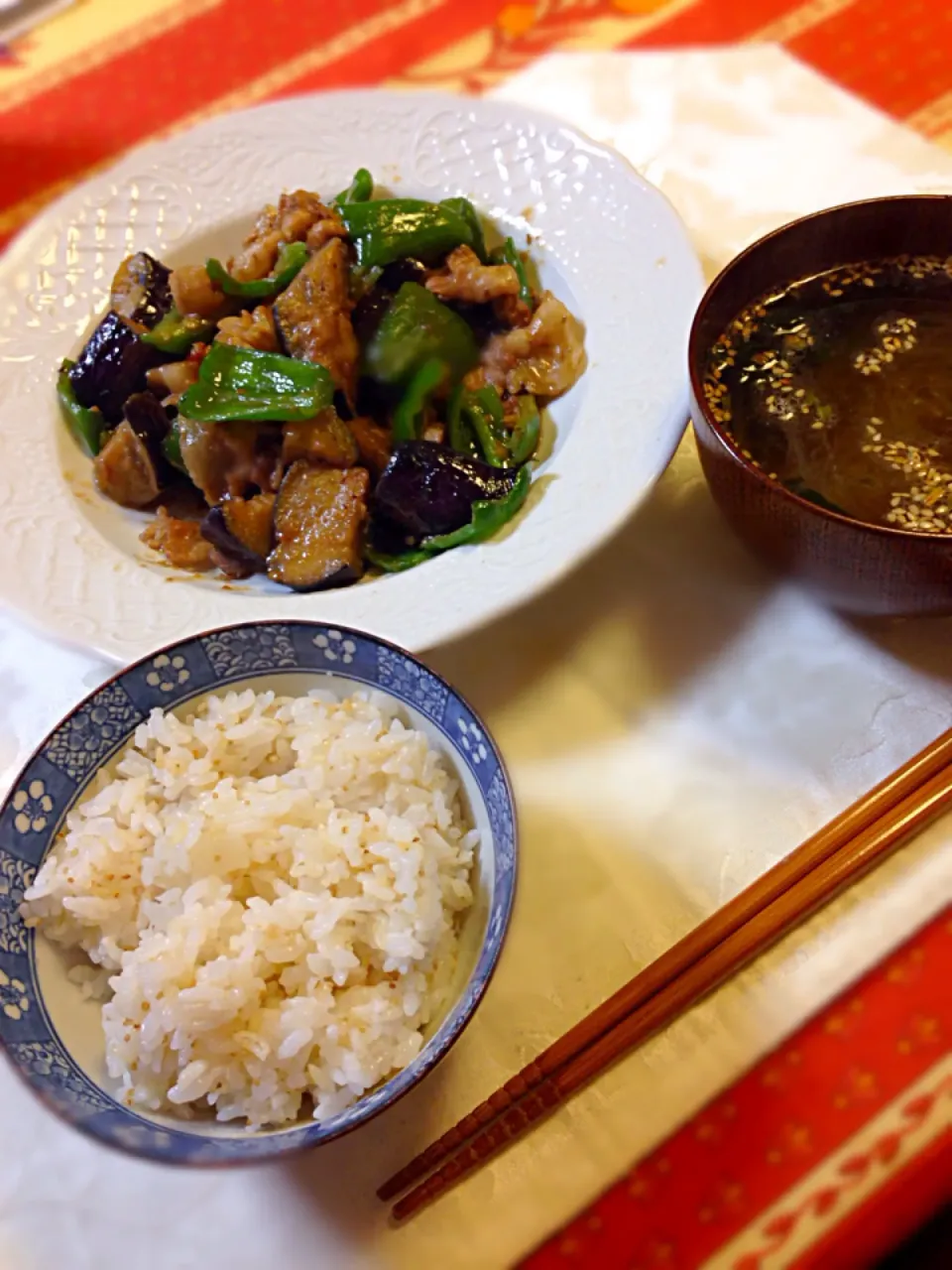 ピーマンとナスと豚肉の味噌炒め＊|hitomiさん