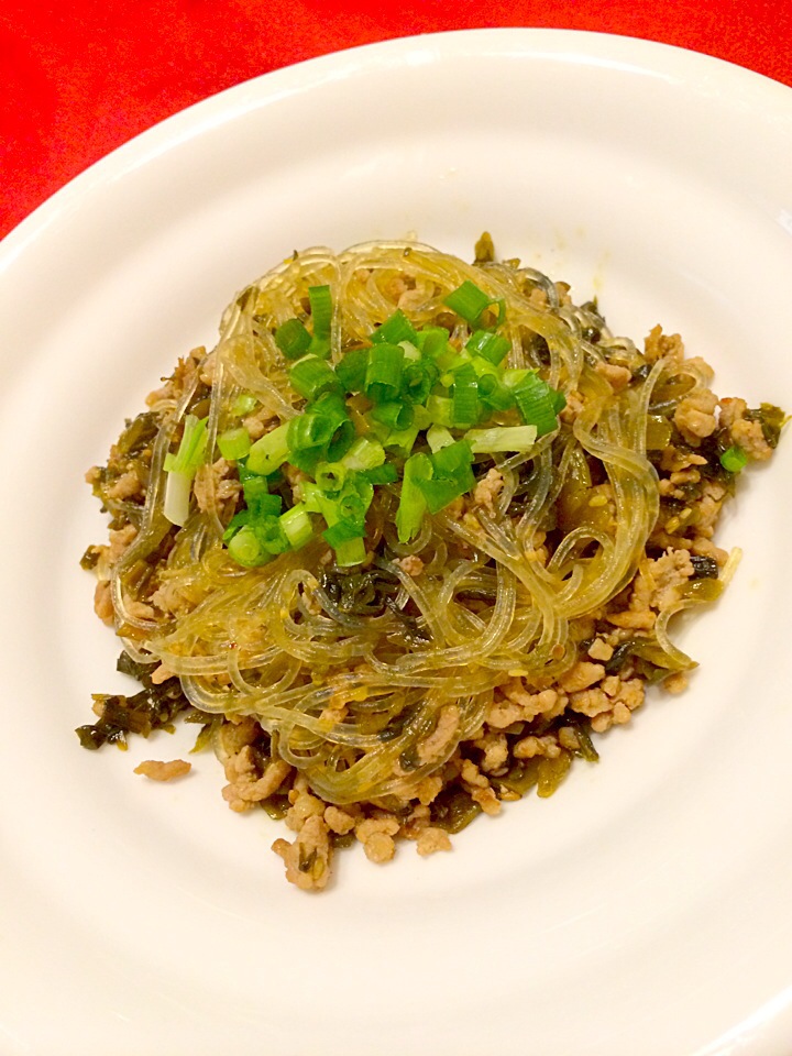 春雨入り高菜炒め