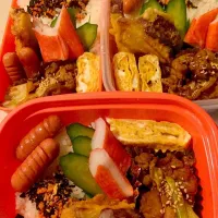 Snapdishの料理写真:母が作る3人のお弁当。まさかの3000投稿目^ ^