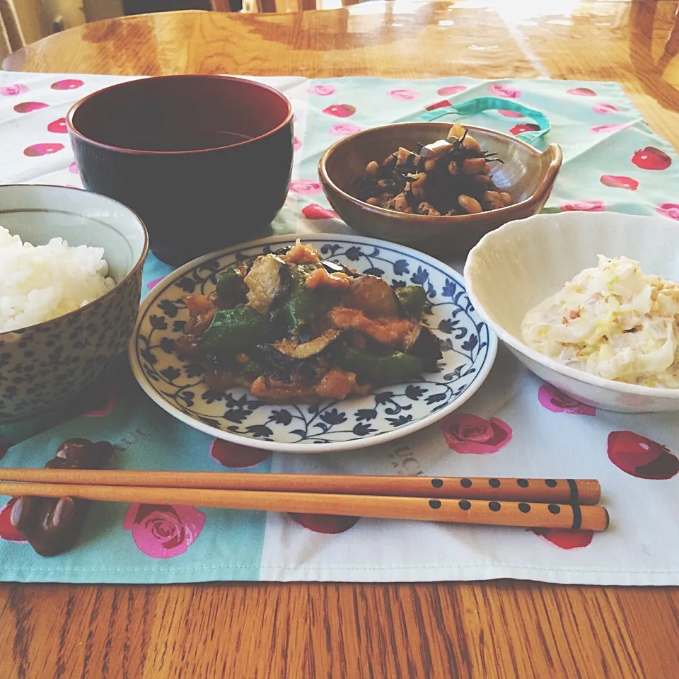 Snapdishの料理写真:🍆なす味噌定食🍆|kysbooさん