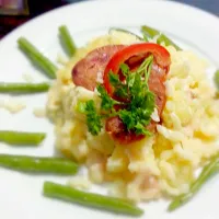 Potato casserole with Italian sausage. yummy #homemadelunch