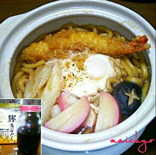 hisoka7さんの2倍希釈の自家製出しで、鍋焼きうどん|maichyoさん