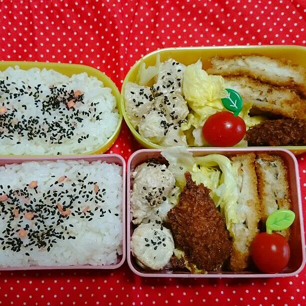 10/25(土)の二人部活弁当🍱
♪魚フライ
♪ソースカツ
♪里芋のマヨサラダ
♪ミニトマト|ふみぃさん