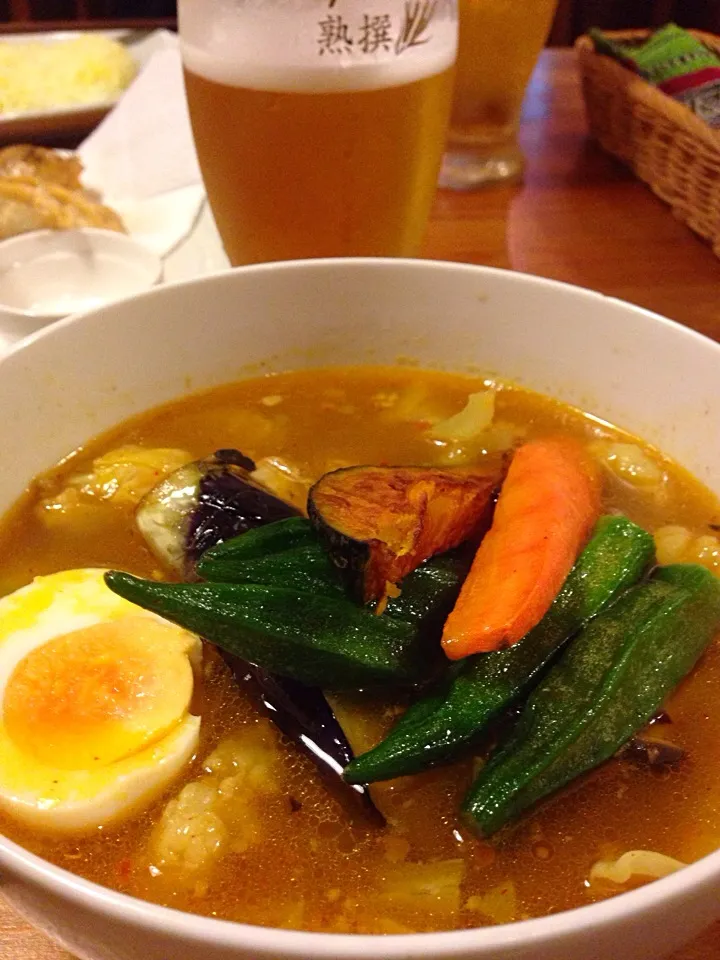 1日限定10食！ホルモンスープカレー おくらトッピング|タカムーさん