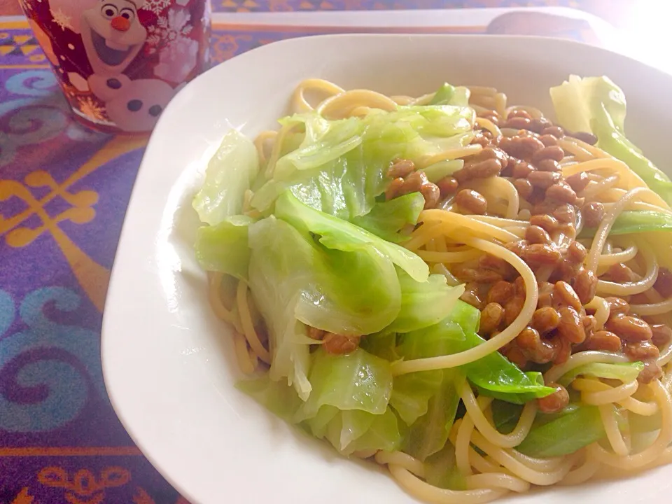 温キャベツと納豆のパスタ|☆けいにゃ☆さん