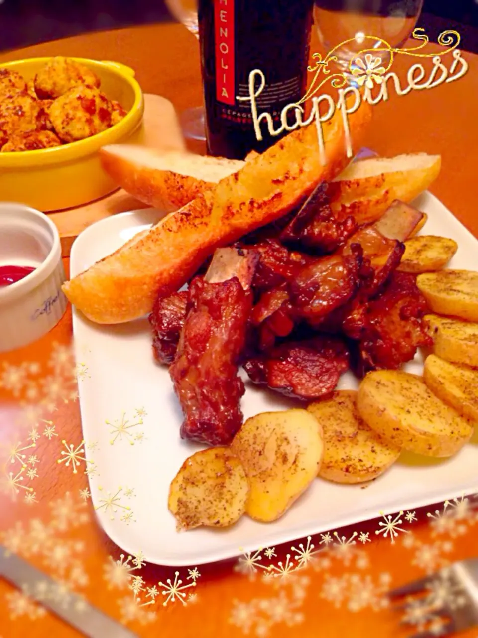 今夜のdinner🍴porkspareribs🍷旦那作👀💦|チョッパー＆ホヌさん