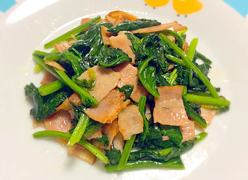 Bacon & spinach stir fry✨|Liezlさん