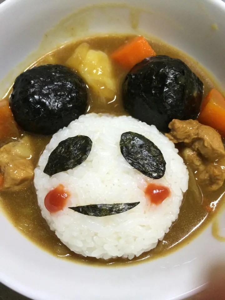 Snapdishの料理写真:娘のやる気に感謝して、パンダちゃんカレー|こむぎさん