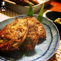 Snapdishの料理写真:鰯たたき身 薩摩揚げ 風。