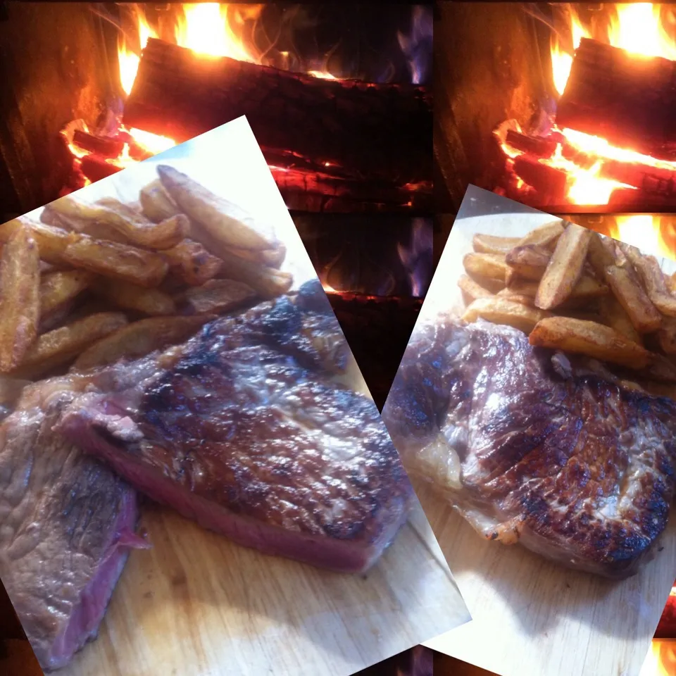 Snapdishの料理写真:Filet de Bœuf cuit au feu de bois et ses Frites Maison|PHILIPPEさん