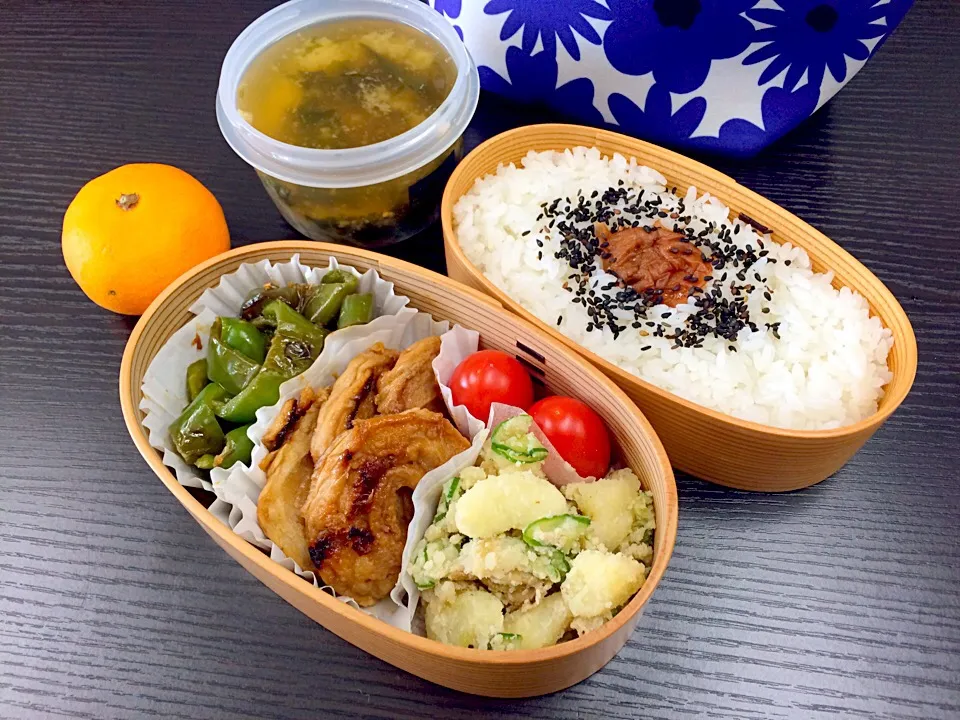 車麩のステーキと練り胡麻のポテトサラダ弁当|青山米子さん