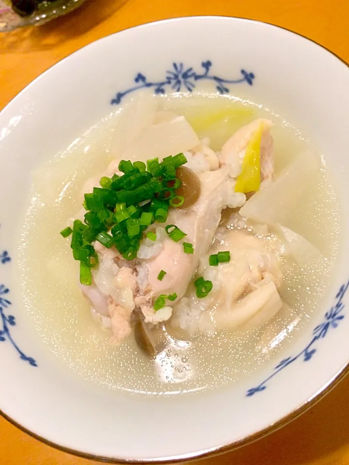 鶏手羽元の参鶏湯風スープ|まるまさん