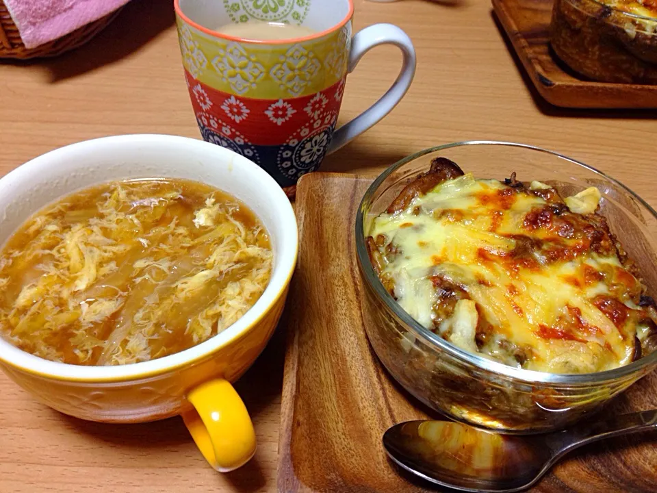 カレードリアと白菜と玉子のスープ|こんこんさん