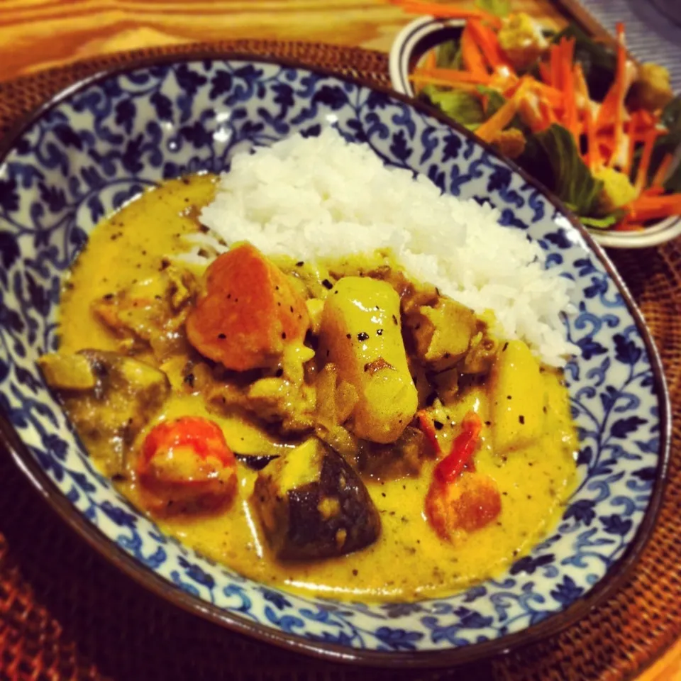 チキンと野菜のバジルココカレー|レイさん