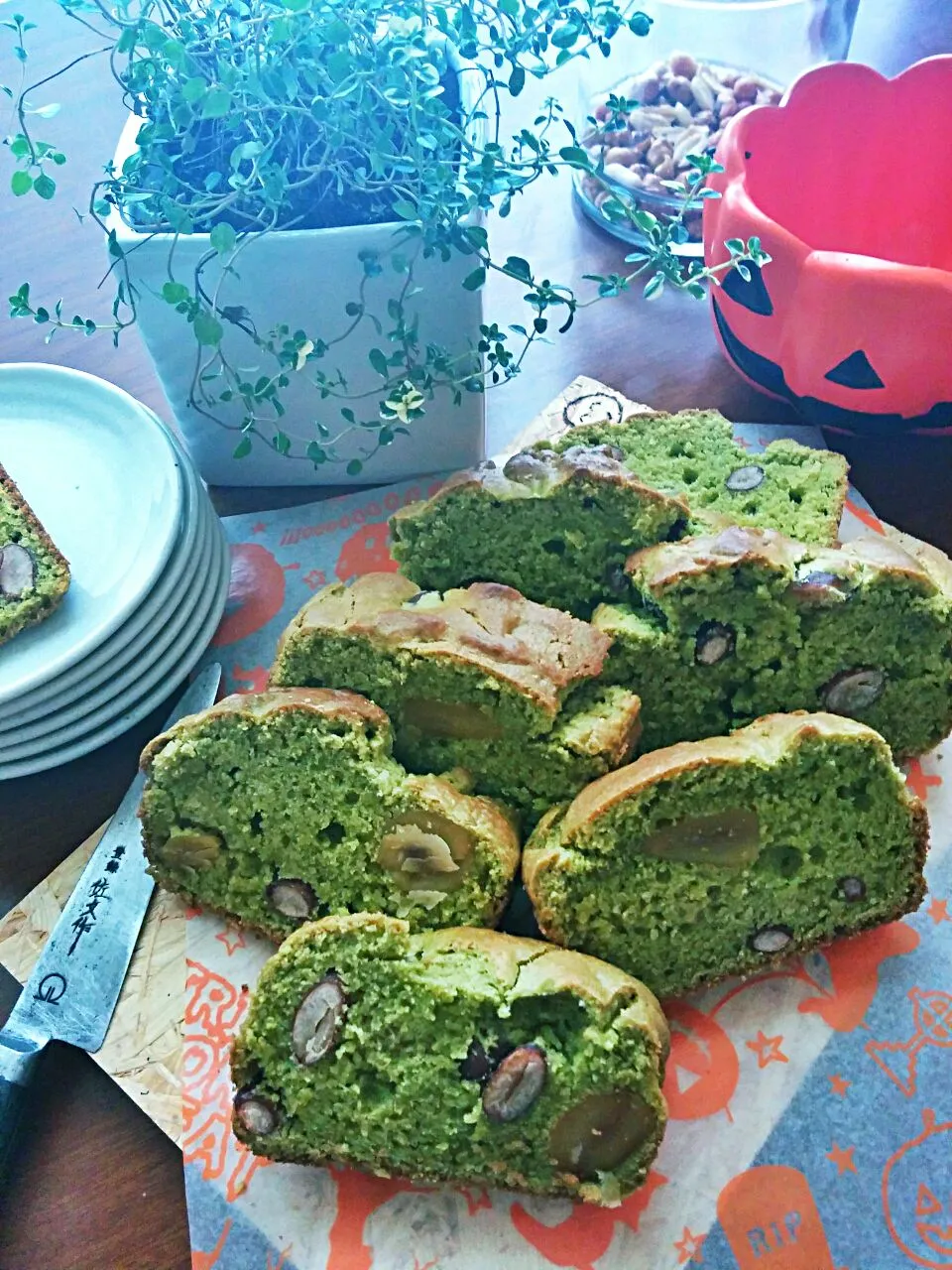 栗と金時豆の
　　抹茶パウンドケーキ(*μ_μ)♪|みき🍴さん