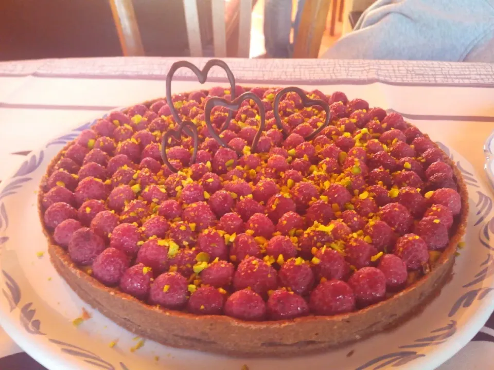 tarte aux framboises et pistache|eloさん