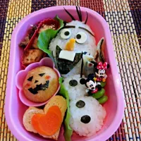 オラフのお弁当ハロウィンバージョン♪今日は芋掘り遠足 ♪#お弁当 #オラフ #アナと雪の女王#幼稚園#遠足#遠足のお弁当|maki_521さん