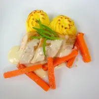 Pan fried chicken with potato duches|PrAcさん