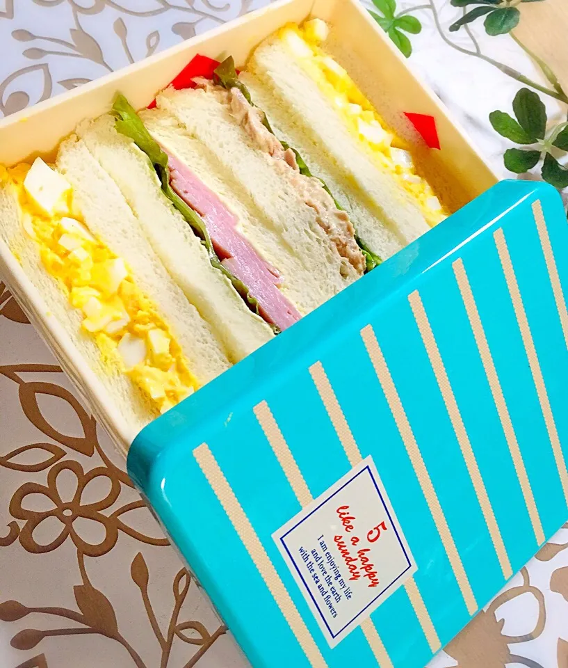 Snapdishの料理写真:５分飯。サンド弁当‼︎|honamiさん