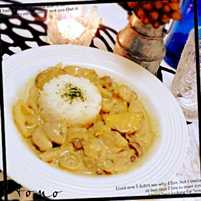 tamaちゃんの鶏肉ときのこのカレークリーム煮＊ごぼうとさつまいも入り|ともさん