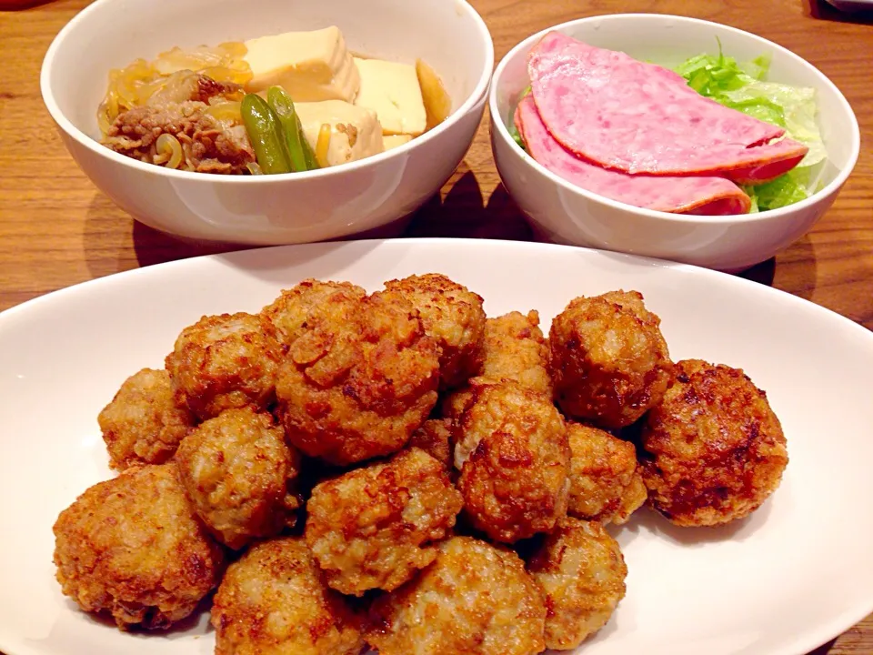 豚とレンコンの揚げだんごと肉豆腐|あやかさん