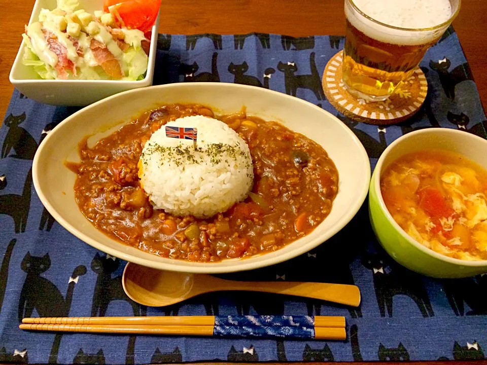 お豆と大根のカレー トマトと卵のスープ サラダ|haseseさん