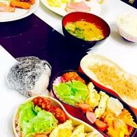 Snapdishの料理写真:お弁当と朝ごはん|nayuさん