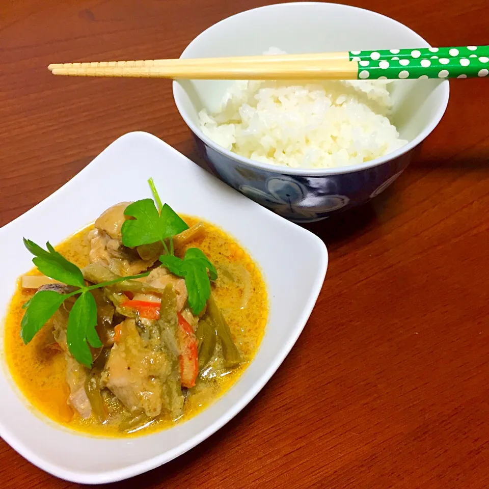 Snapdishの料理写真:Green Chicken Curry with string beans|Laarni Nabongさん