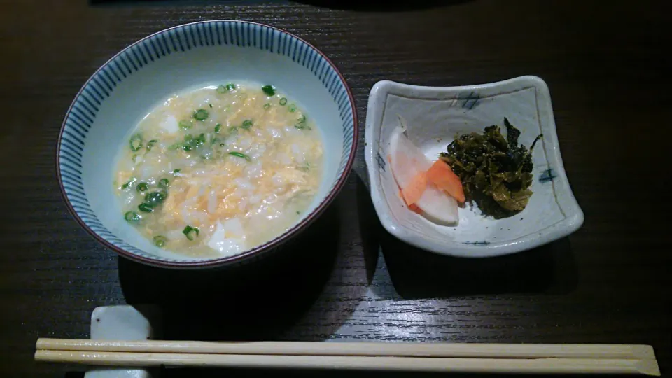 京都特攻のシメは雑炊で御座います🍲🐔今から大阪に帰るのめんどくさい💦|にゃあ（芸名）さん