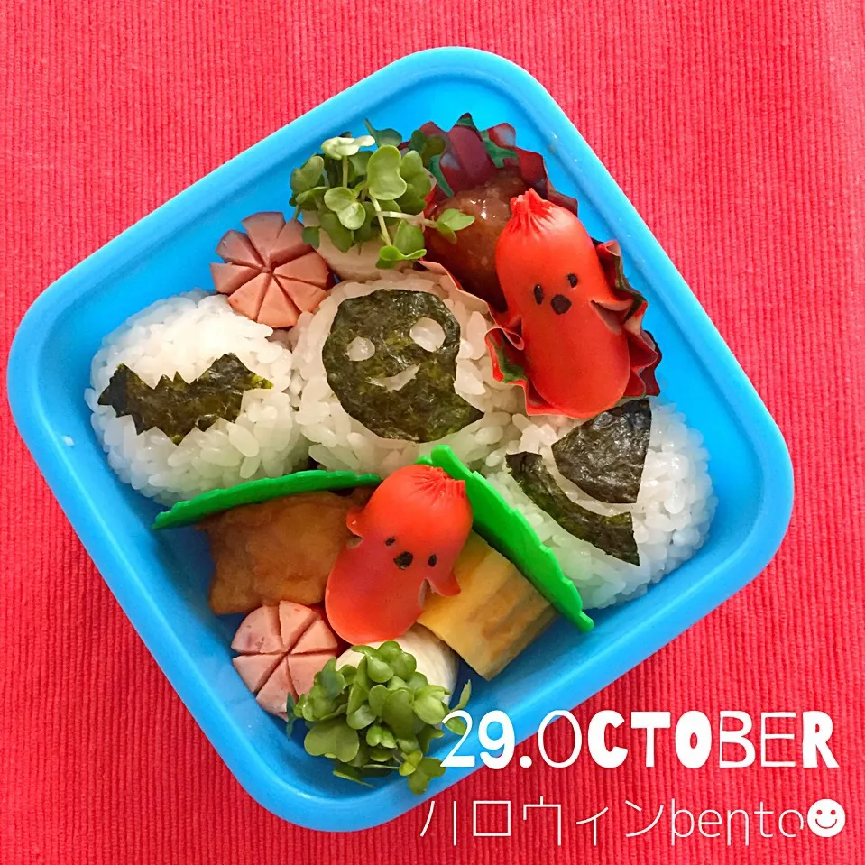 年少さん弁当＊あかあやさんのおにぎりでハロウィン|ａｙａさん