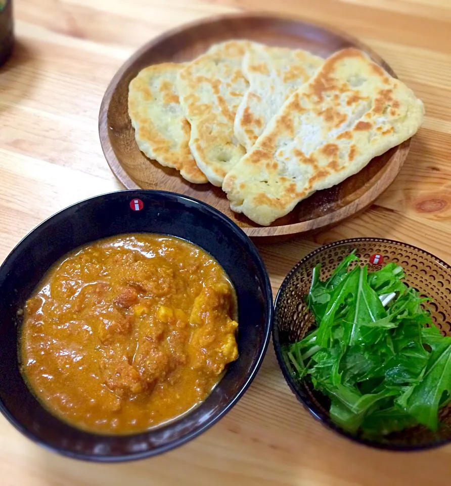 チキンバターカレー♡ナン|らぃさん