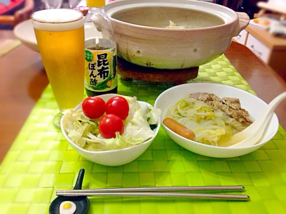 肉&白菜水炊き🍺|マニラ男さん