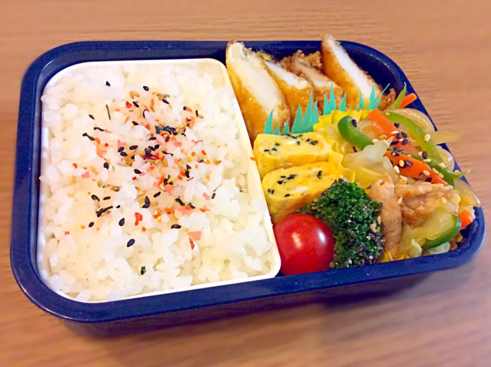 イカ天と肉野菜炒め弁当|のぞみさん