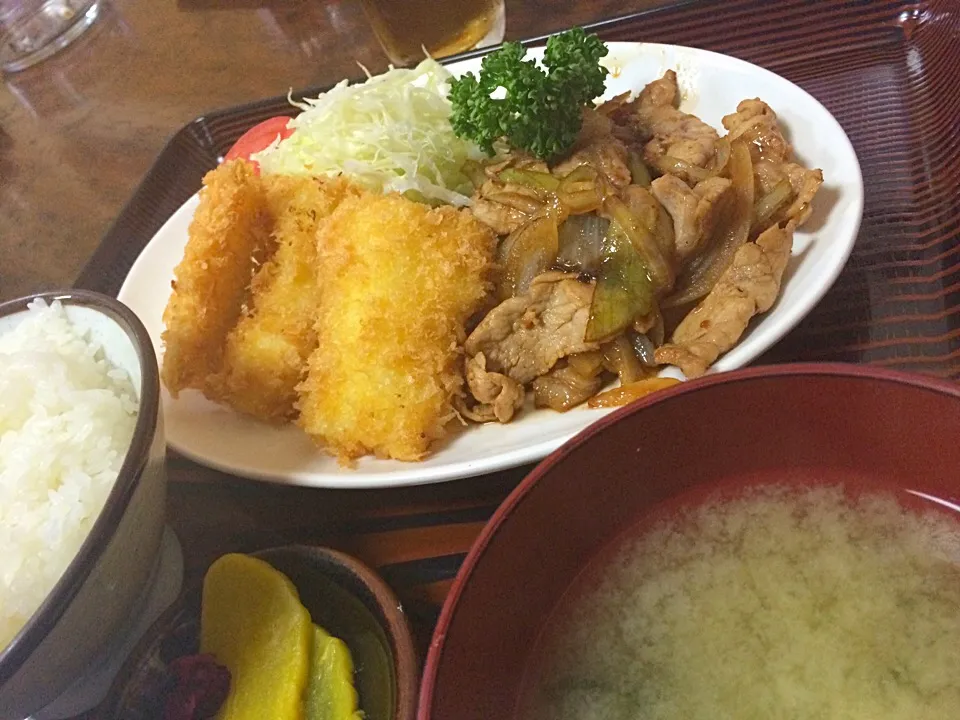 イカフライ、生姜焼き定食|wildcat山猫さん