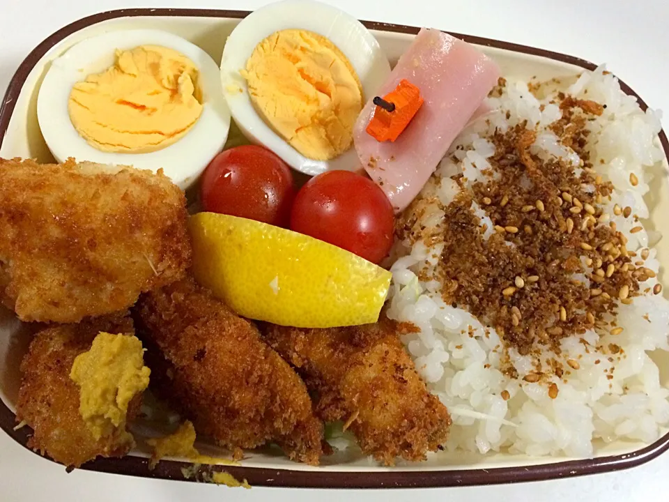 カキフライとホタテフライのお弁当|ほるひーとさん