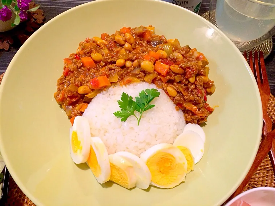 今夜は１０種のスパイス根菜もりもりドライカレー。|かれんさん