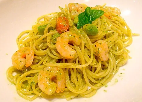 avocado & shrimp genobase spaghetti🍝✨|Liezlさん