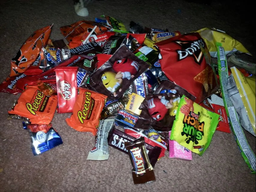 Snapdishの料理写真:my son's Halloween candy haul.|Polly Gelfusoさん