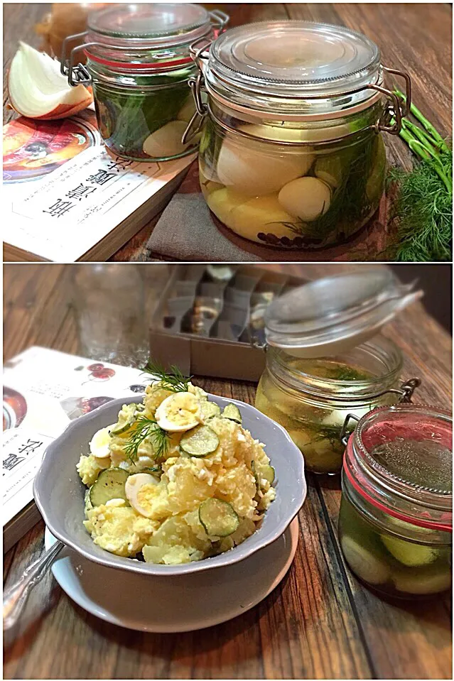 Potato salad with pickled egg,cucumber and onion|rick chanさん