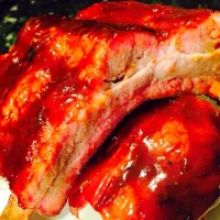 Snapdishの料理写真:Smoked baby back ribs.|Mike Foshéeさん