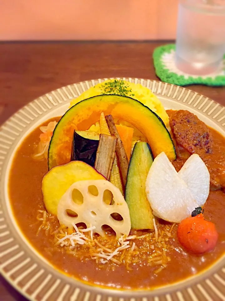 鶏のカレーに、野菜トッピング|あきらさん